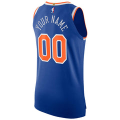 NBA New York Knicks Authentic Custom Jersey - Icon Edition - Blue