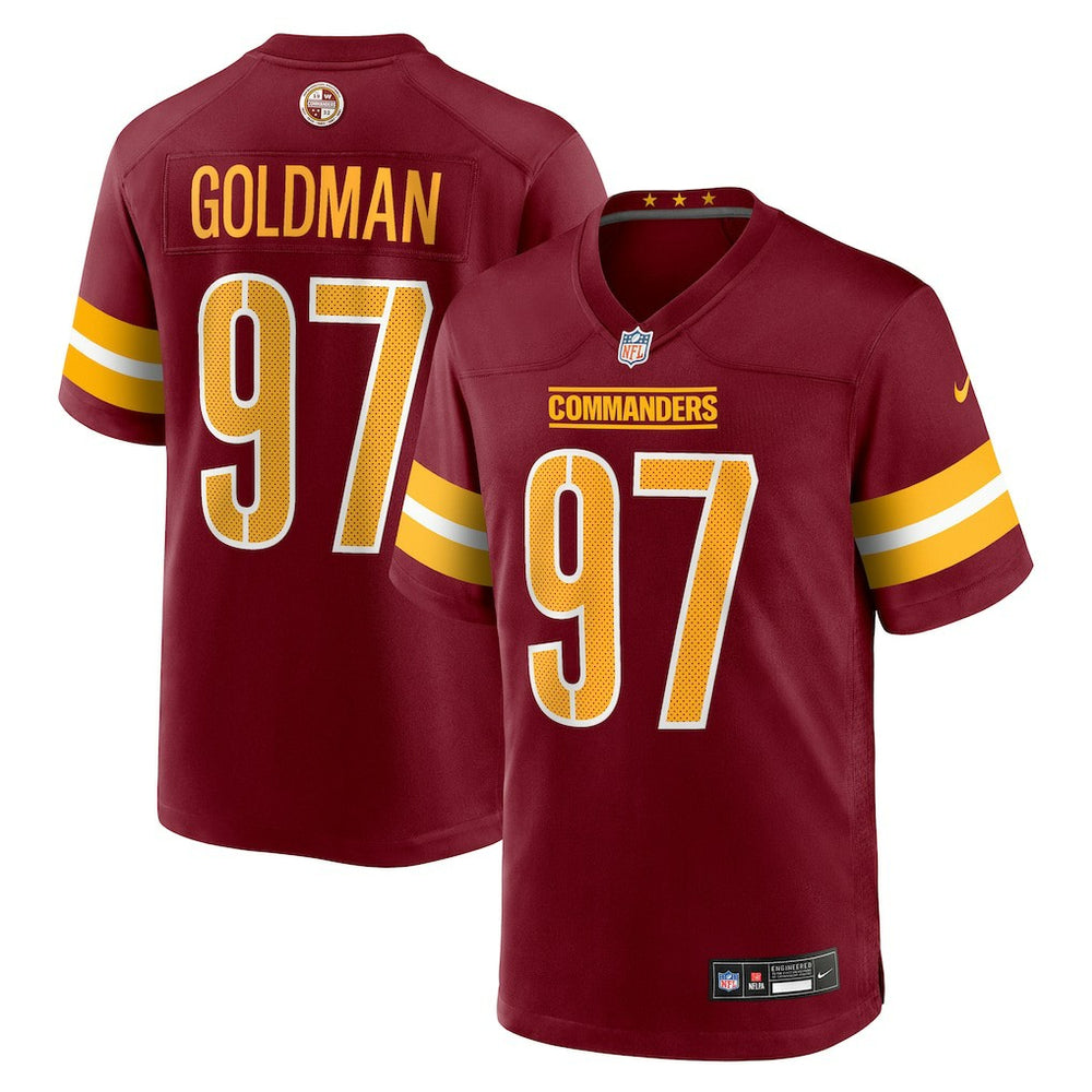 NFL Eddie Goldman Washington Commanders Team Game Jersey - Burgundy