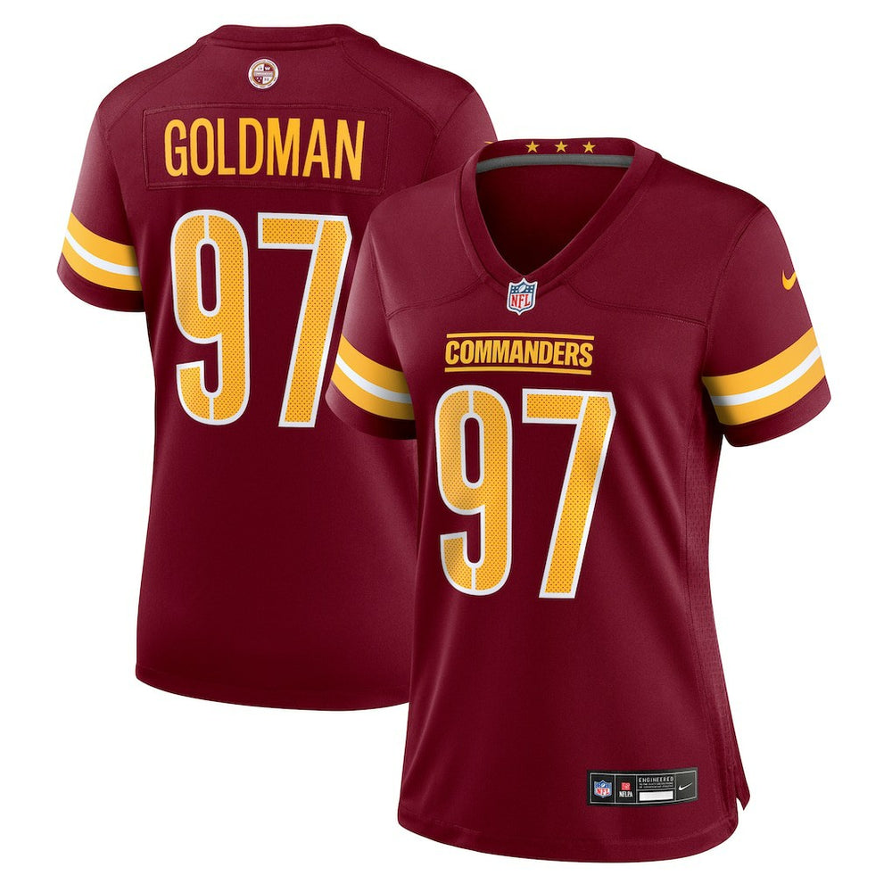 NFL Eddie Goldman Washington Commanders Women's Team Game Jersey - Burgundy