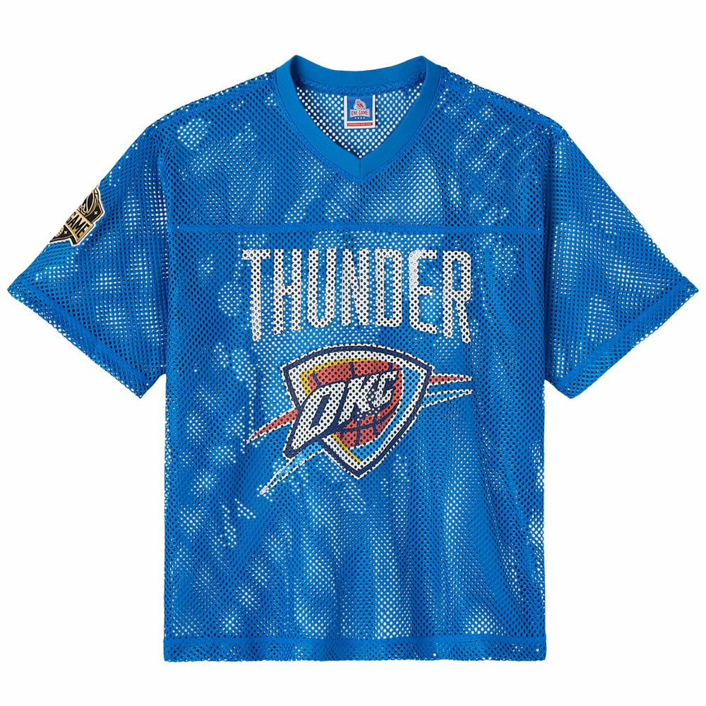 NBA Oklahoma City Thunder OVO x NBA Mesh Football Fashion Jersey - Blue shop