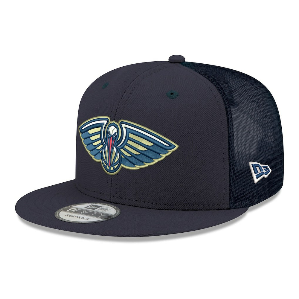 New Orleans Pelicans Core Logo Meshback 9FIFTY Snapback Hat Navy