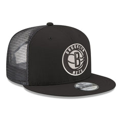 Brooklyn Nets Core Logo Meshback 9FIFTY Snapback Hat Black