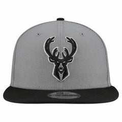 Milwaukee Bucks Core Logo Storm Gray Two-Tone 9FIFTY Snapback Hat Gray
