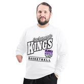 Sacramento Kings G-III Sports by Carl Banks Adaptive Headliner Fleece Crewneck Sweatshirt White