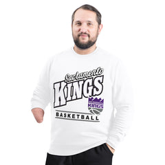 Sacramento Kings G-III Sports by Carl Banks Adaptive Headliner Fleece Crewneck Sweatshirt White
