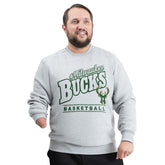 Milwaukee Bucks G-III Sports by Carl Banks Adaptive Headliner Fleece Crewneck Sweatshirt Gray