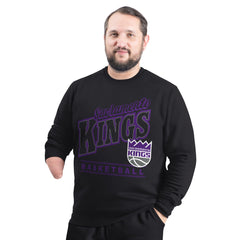 Sacramento Kings G-III Sports by Carl Banks Adaptive Headliner Fleece Crewneck Sweatshirt Black