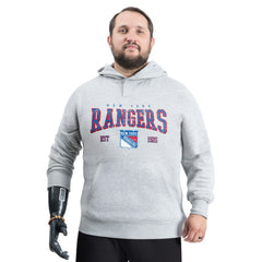 NHL New York Rangers G-III Sports by Carl Banks Adaptive Classic Team Spirit Fleece Hoodie - Gray