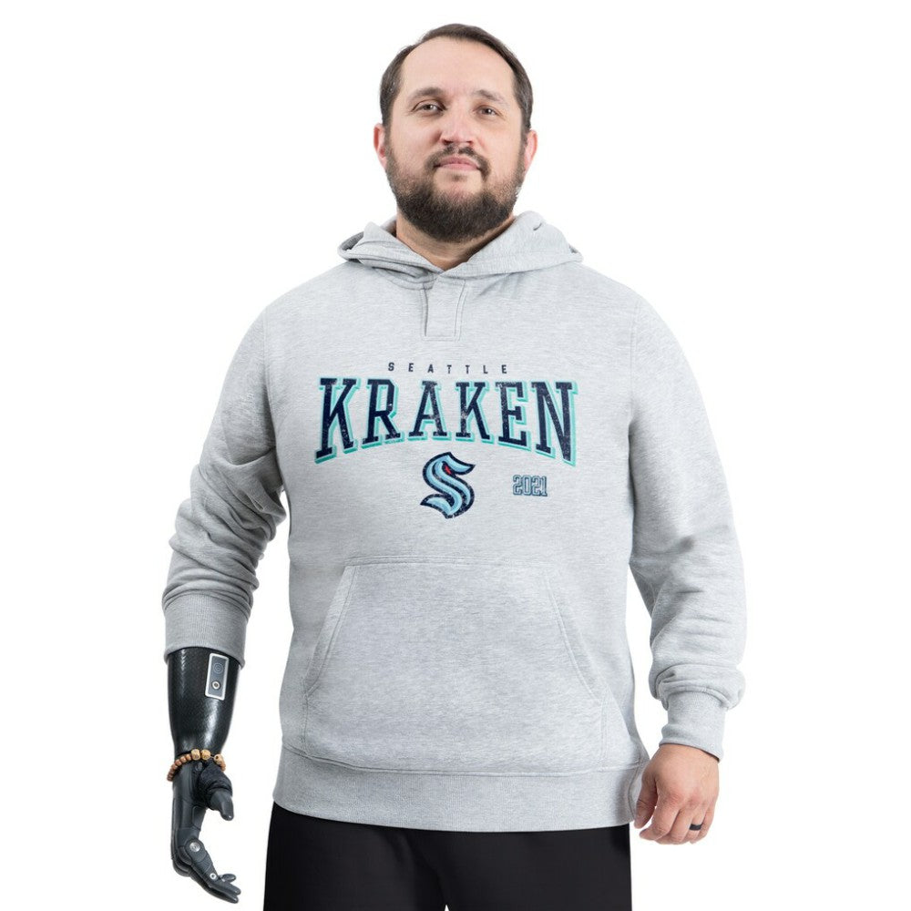 NHL Seattle Kraken G-III Sports by Carl Banks Adaptive Classic Team Spirit Fleece Hoodie - Gray