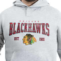 NHL Chicago Blackhawks G-III Sports by Carl Banks Adaptive Classic Team Spirit Fleece Hoodie - Gray