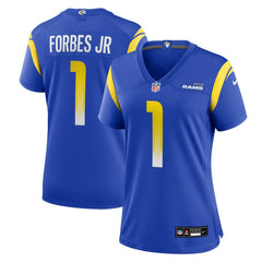 NFL Emmanuel Forbes Jr. Los Angeles Rams Women's Team Game Jersey - Royal