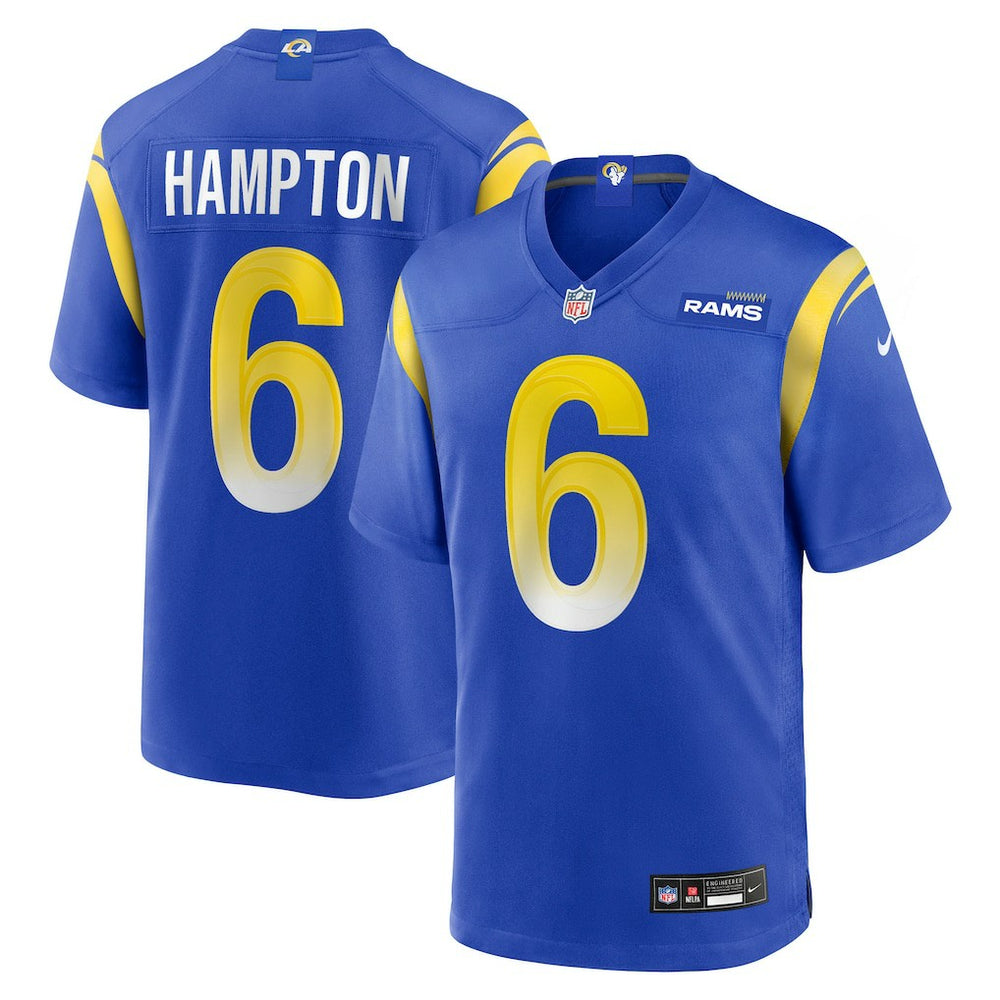 NFL Nick Hampton Los Angeles Rams Team Game Jersey - Royal
