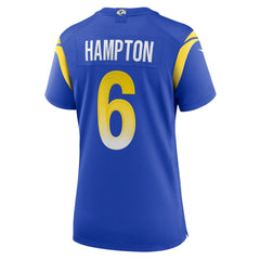 NFL Nick Hampton Los Angeles Rams Women's Team Game Jersey - Royal