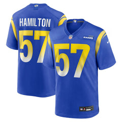 NFL Ty Hamilton Los Angeles Rams Team Game Jersey - Royal