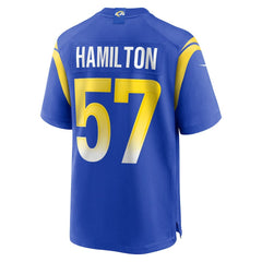 NFL Ty Hamilton Los Angeles Rams Team Game Jersey - Royal