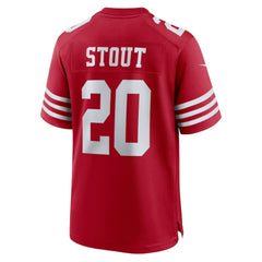 NFL Upton Stout San Francisco 49ers Team Game Jersey - Scarlet