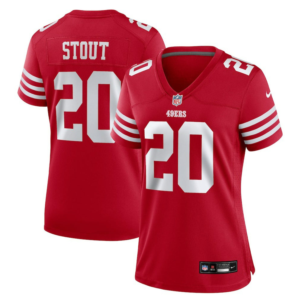 NFL Upton Stout San Francisco 49ers Women's Team Game Jersey - Scarlet