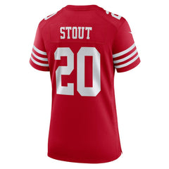 NFL Upton Stout San Francisco 49ers Women's Team Game Jersey - Scarlet