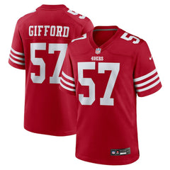 NFL Luke Gifford San Francisco 49ers Team Game Jersey - Scarlet