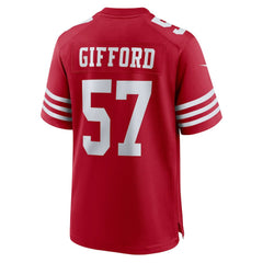 NFL Luke Gifford San Francisco 49ers Team Game Jersey - Scarlet
