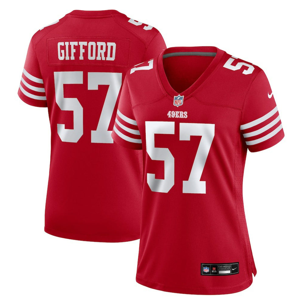 NFL Luke Gifford San Francisco 49ers Women's Team Game Jersey - Scarlet