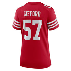 NFL Luke Gifford San Francisco 49ers Women's Team Game Jersey - Scarlet