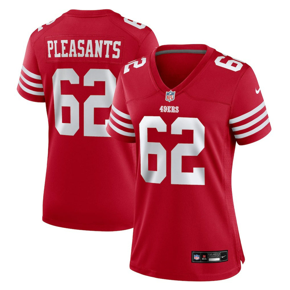 NFL Austen Pleasants San Francisco 49ers Women's Team Game Jersey - Scarlet