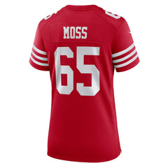 NFL Drew Moss San Francisco 49ers Women's Team Game Jersey - Scarlet
