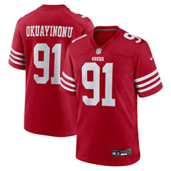 NFL Sam Okuayinonu San Francisco 49ers Team Game Jersey - Scarlet
