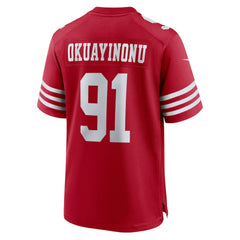 NFL Sam Okuayinonu San Francisco 49ers Team Game Jersey - Scarlet