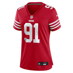 NFL Sam Okuayinonu San Francisco 49ers Women's Team Game Jersey - Scarlet