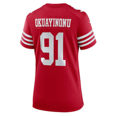 NFL Sam Okuayinonu San Francisco 49ers Women's Team Game Jersey - Scarlet