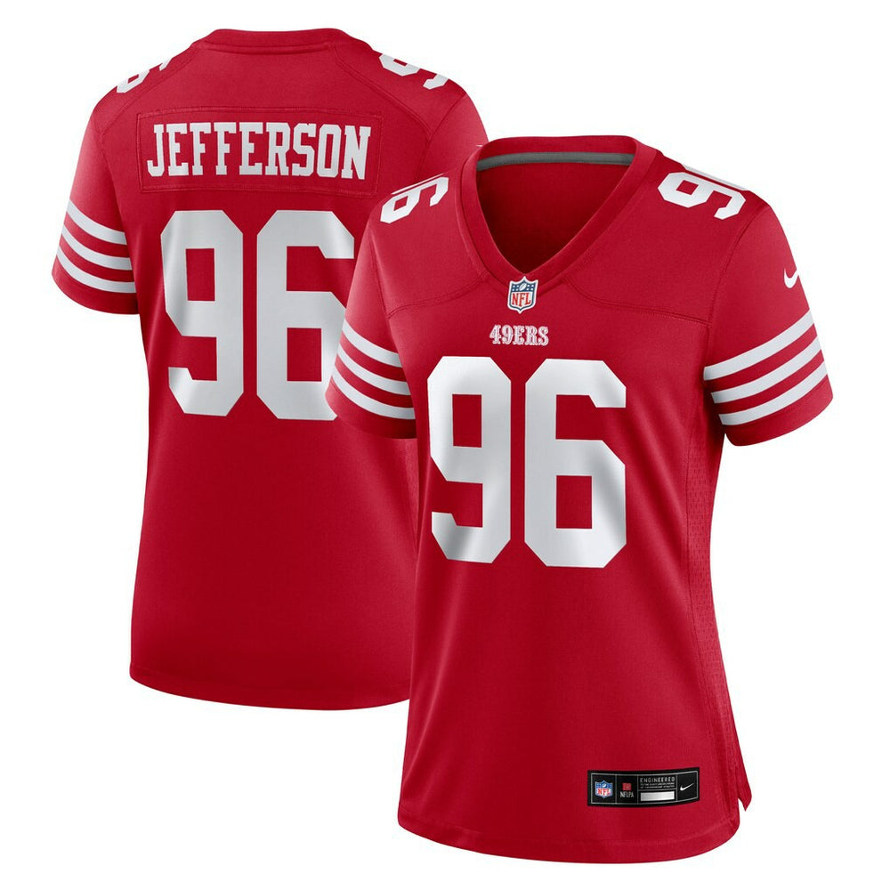 NFL Jordan Jefferson San Francisco 49ers Women's Team Game Jersey - Scarlet