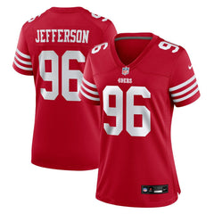 NFL Jordan Jefferson San Francisco 49ers Women's Team Game Jersey - Scarlet