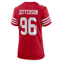 NFL Jordan Jefferson San Francisco 49ers Women's Team Game Jersey - Scarlet