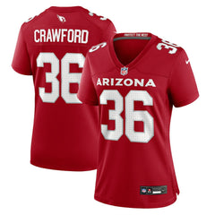NFL Kitan Crawford Arizona Cardinals Women's Team Game Jersey - Cardinal