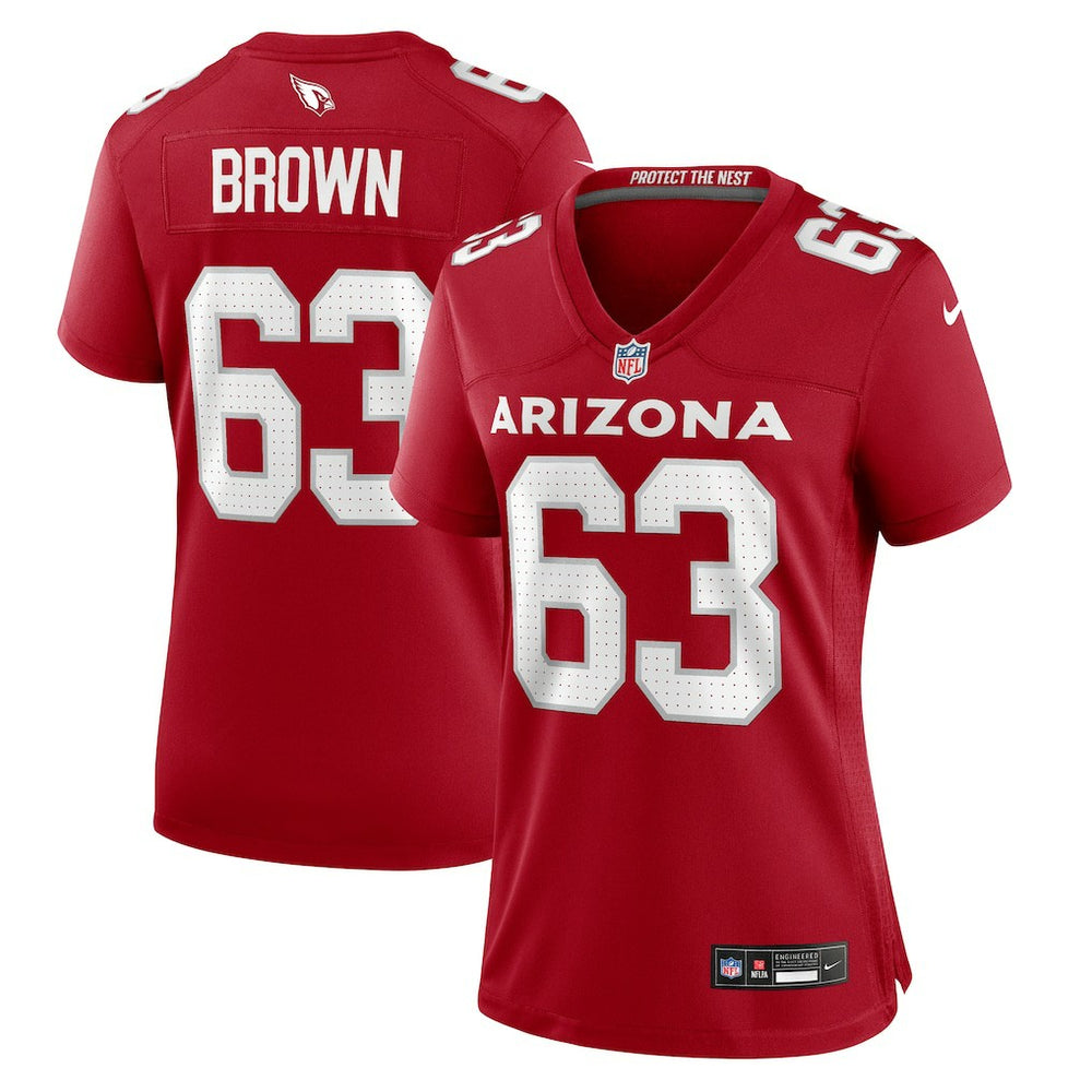 NFL Evan Brown Arizona Cardinals Women's Team Game Jersey - Cardinal
