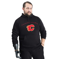 NHL Calgary Flames G-III Sports by Carl Banks Adaptive Classic Team Arc Fleece Hoodie - Black