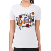 New York Knicks G-III 4Her by Carl Banks Women's Super-Slim Fit Lightweight Roses Crew Neck T-Shirt White