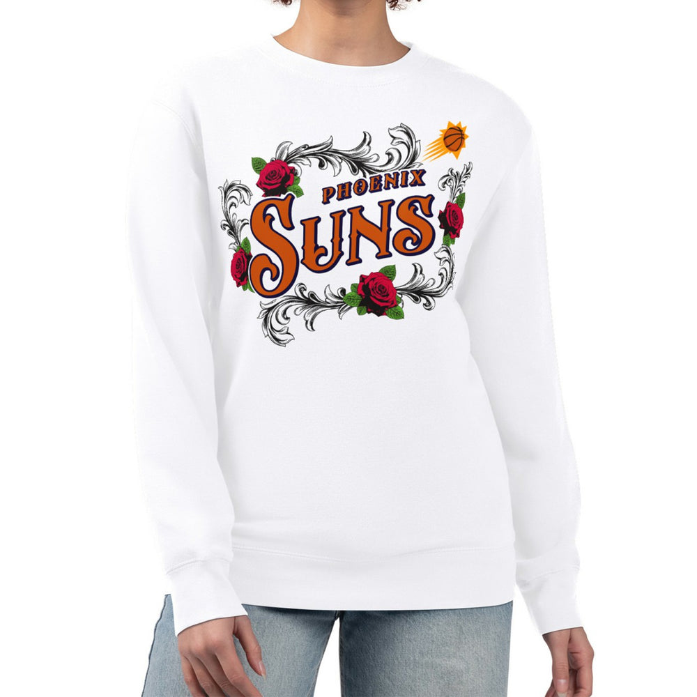 Phoenix Suns G-III 4Her by Carl Banks Women's Roses Fleece Tri-Blend Sweatshirt White