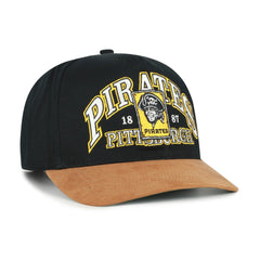 Pittsburgh Pirates '47 Cooperstown Break Wood Suede Hitch Adjustable Hat - Black/Brown Hats