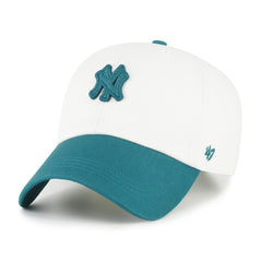 New York Yankees '47 Contemporary Tonal Clean Up Adjustable Hat - White/Teal Hats
