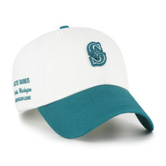 Seattle Mariners '47 Contemporary Tonal Clean Up Adjustable Hat - White/Teal Hats
