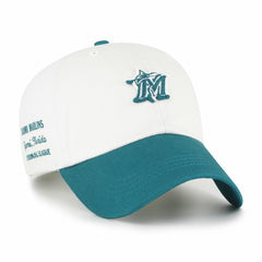 Miami Marlins '47 Contemporary Tonal Clean Up Adjustable Hat - White/Teal Hats