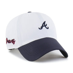 Atlanta Braves '47 Vista Mini Clean Up brrr° Adjustable Hat - White/Navy Hats