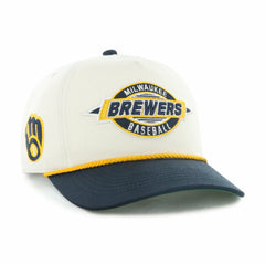 Milwaukee Brewers '47 Youth Frame Out Hitch Adjustable Hat - Natural/Navy Hats