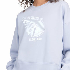 Cleveland Guardians Starter Women's Pastels Boxy Fleece Sweatshirt - Light Blue Sweatshirts