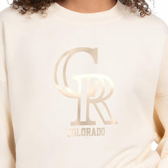Colorado Rockies Starter Women's Pastels Boxy Fleece Sweatshirt - Cream Sweatshirts