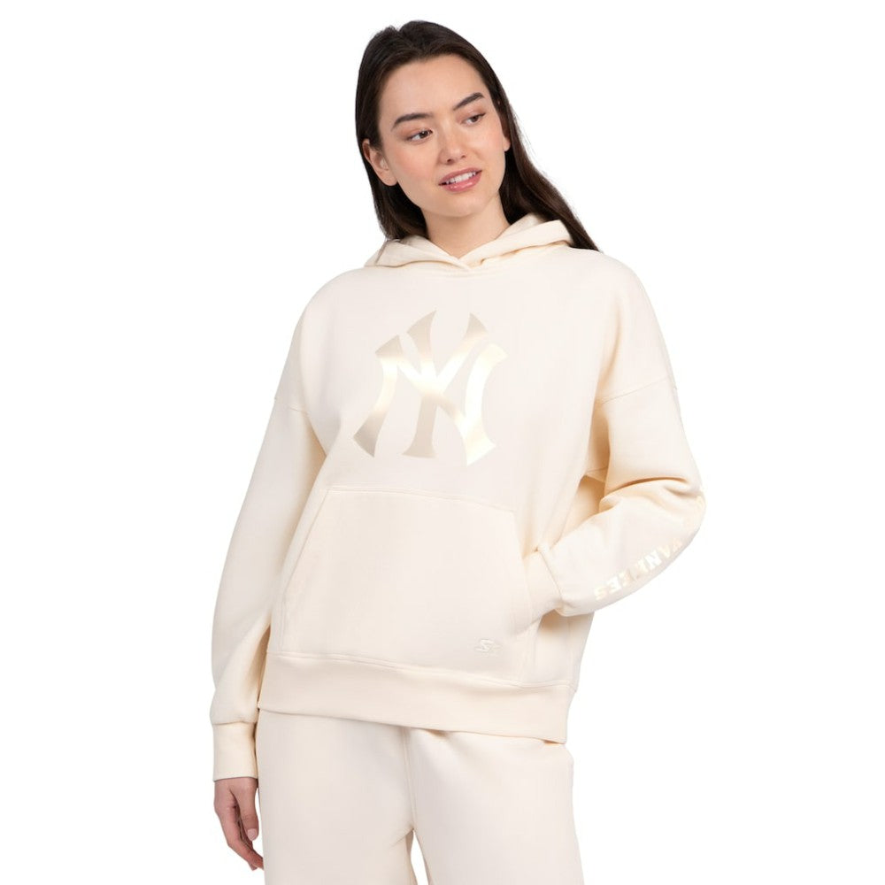 New York Yankees Starter Women's Pastel Relaxed Hoodie - Cream Hoodies