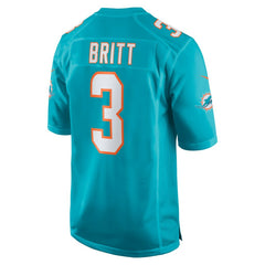 NFL K.J. Britt Miami Dolphins Team Game Jersey - Aqua